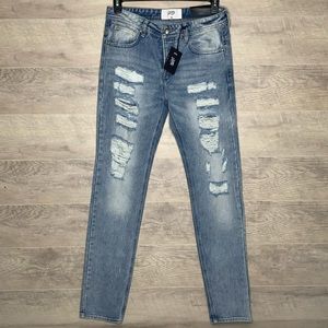 Sixth June Paris Distressed Blue Skinny Jeans